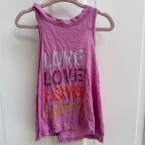 Billabong 2T XXS Girls Purple Multicolor Love Graphic Tank Top
